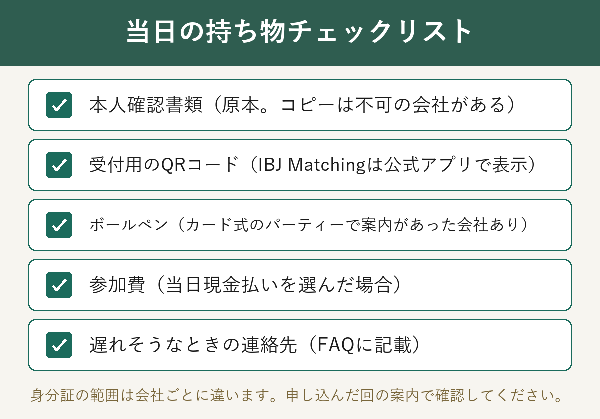 当日の持ち物と本人確認のチェックリスト